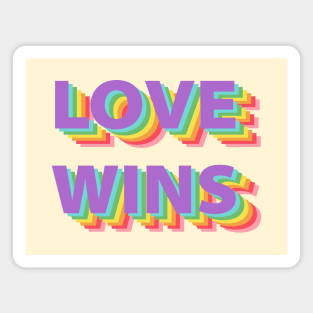 Love Wins typography purple Magnet